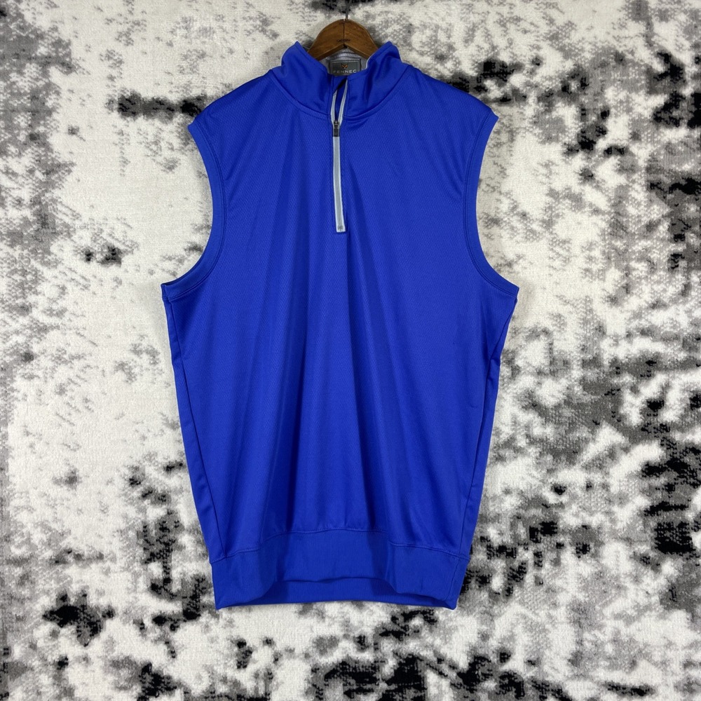 Fennec Vest Mens Size Medium Blue 1/4 Zip‎ Lightweight Golf Tennis Preppy Casual